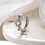 Silver color / 1 Piece Simple Series Copper Silver Color Material Zircon Women's Hoop Earrings Picture3